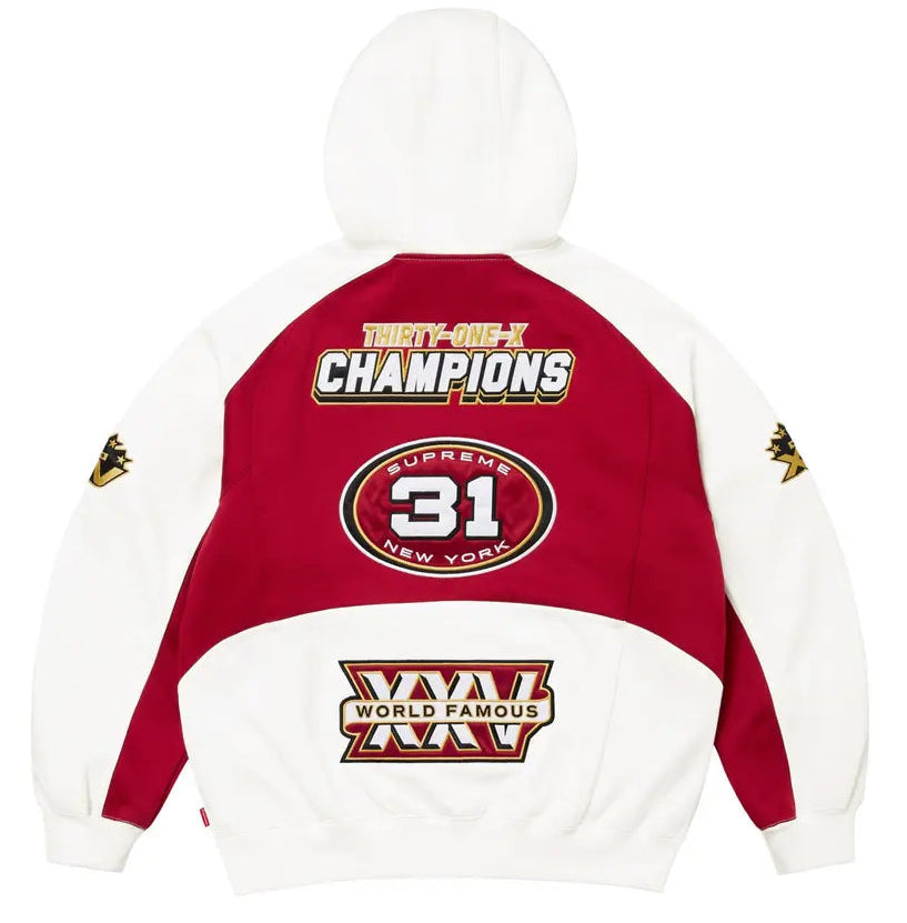 Supreme Football Zip Up Hooded Sweatshirt 'White'