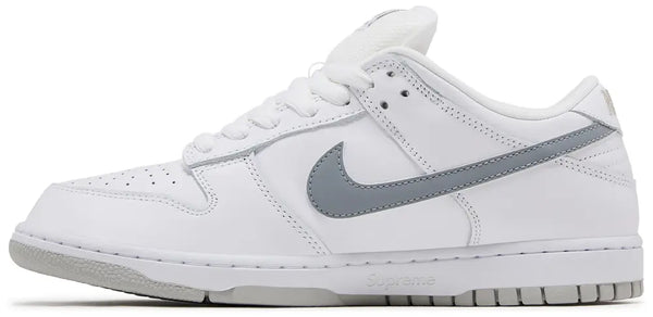 Supreme x Nike Dunk Low SB 'White Metallic Silver'