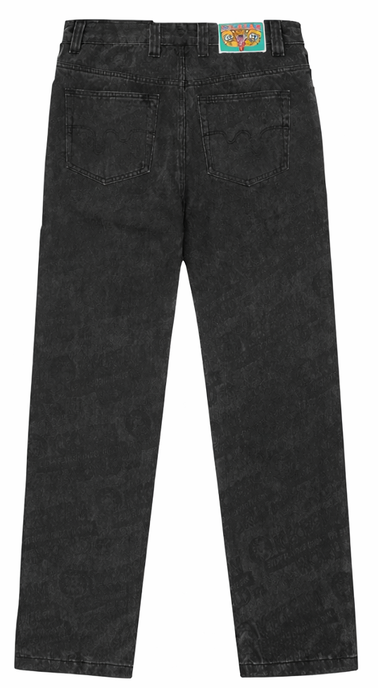 Ice Cream running dog straight leg denim jeans black