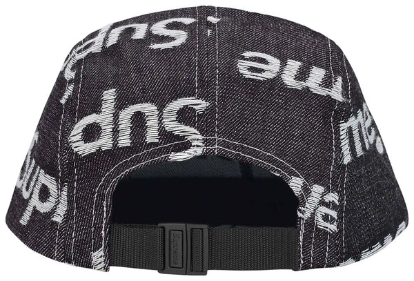 Supreme Jacquard Logos Denim Camp Cap 'Rigid Indigo'
