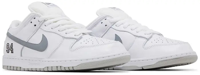 Supreme x Nike Dunk Low SB 'White Metallic Silver'