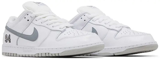 Supreme x Nike Dunk Low SB 'White Metallic Silver'