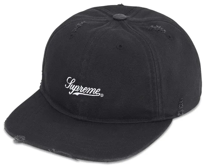 Supreme Distressed Script 6-Panel 'Black'